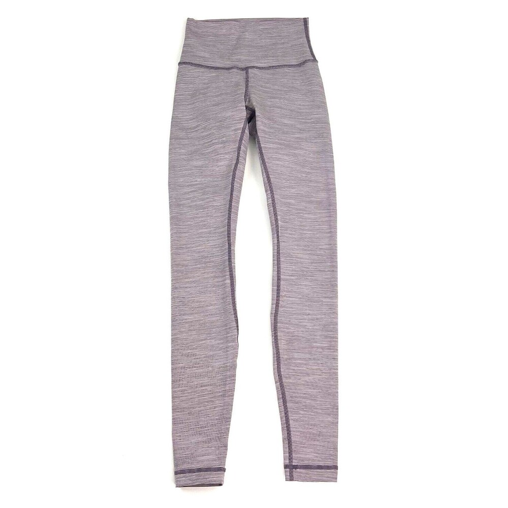 Lululemon Wunder Under High Rise Tight 28" Luxtreme Purple Striped Womens Sz 2